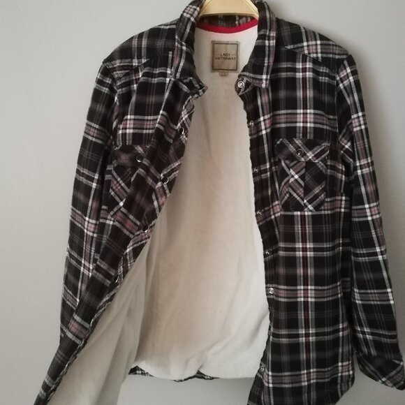 Lady Hathaway Checkered Lined Warm Shirt Size L - Picture 4 of 10